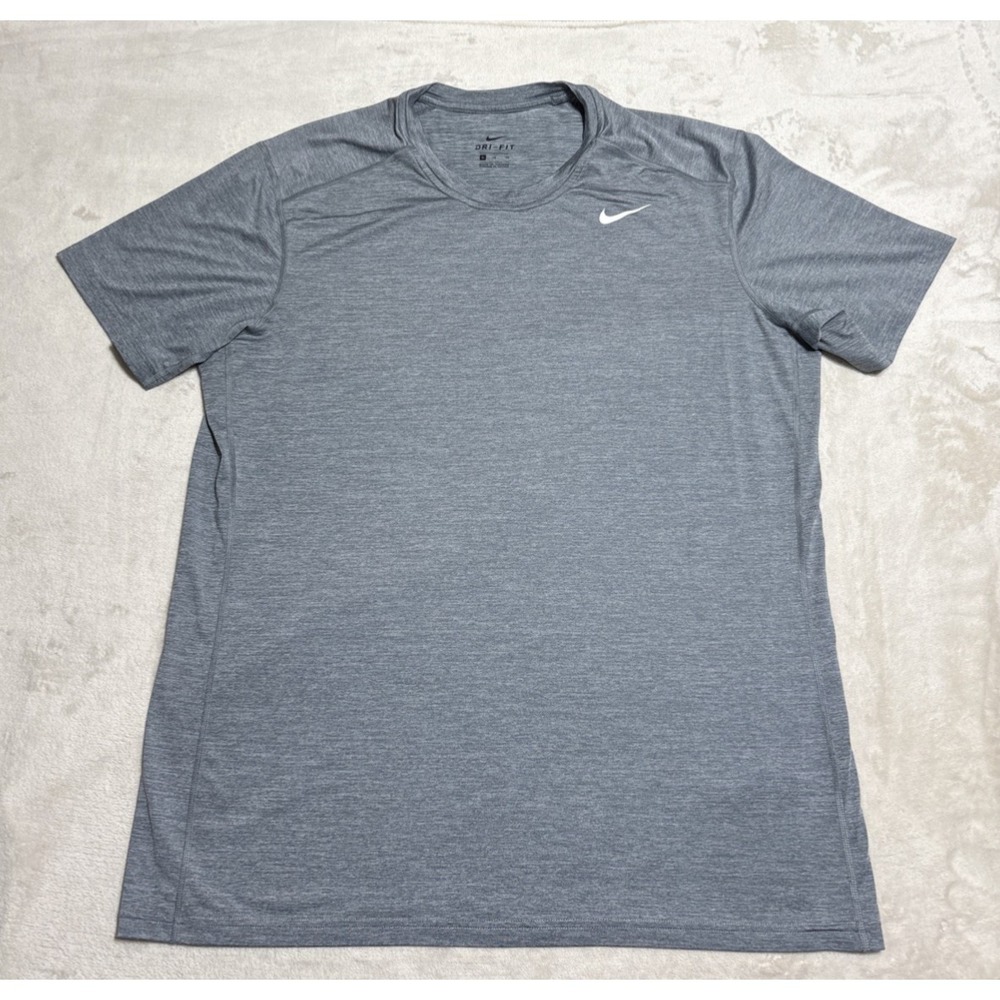 Nike T Shirt Men's Size XL Gray Short Sleeve DriFit Athletic Work Out Gym Tee